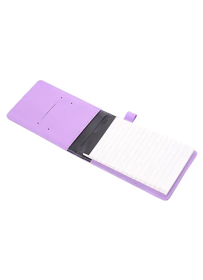 Записная книжка А6 50л лин. "Joy Note. Сиреневый" иск.кожа, тонир.блок, скругл.углы, резинка, петля д/ручки, кармашки, инд.уп. - фото 2