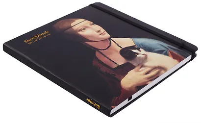 Скетчбук 200*200 56л "КотоАрт. Дама с котом" 140г/м2, тв.обложка, 7БЦ, резинка, скругл.углы, ляссе - фото 2