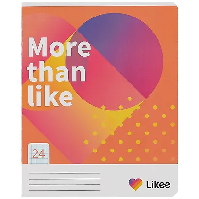 Тетрадь в клетку Likee, 24 листа, в ассортименте - фото 1