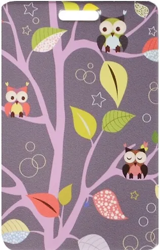 Чехол для карточек Совы на фиолетовых ветках - фото 1