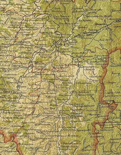 Карта-ретро Уфимской губернии, состояние на 1902 г., в картонном тубусе с подвесом - фото 2