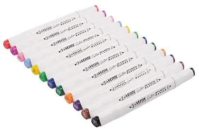 Маркеры для скетчинга 12 цветов "Emotion", двусторонние (пулевидный 1 мм/скошенный до 6 мм) - фото 3