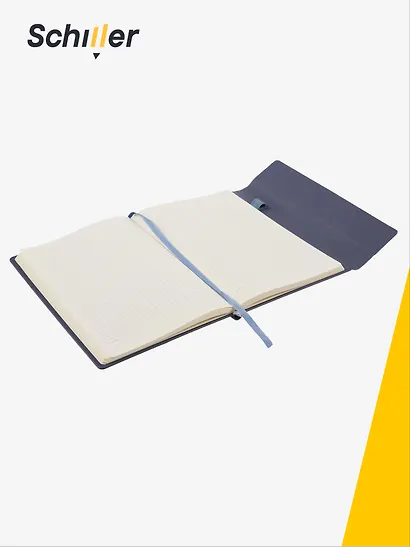 Книга для записей А5, 100 листов в клетку, на магните, синяя, Schiller - фото 3