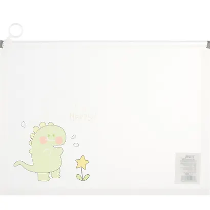 Папка на молнии А4 "Дино" с расширением, пластик - фото 1