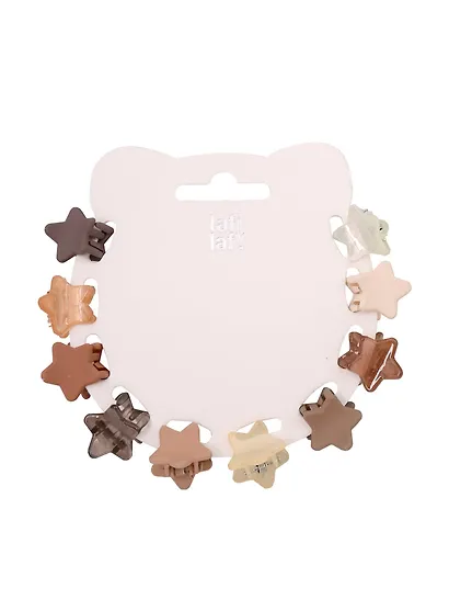 Набор заколок-крабиков mini Звездочки (кофейные оттенки) (10 штук) (1,5 см), Lafilaf - фото 2