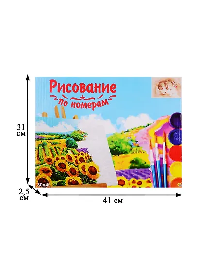 Набор для раскрашивания по номерам ТМ Рыжий Кот Холст Спящие котята 30х40см Х-9089 - фото 2