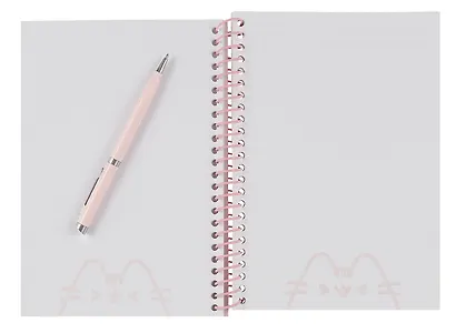 Книга для записей А5 48л "Pusheen" евроспираль, с  подвеской - помпоном, с наклейками - фото 4