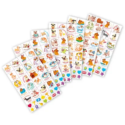 Мотивирующие наклейки Забавные щенята 204 штуки - фото 2