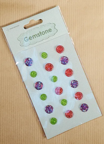 Стикеры полубусины синие/зеленые/красные, 18шт - фото 2