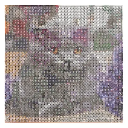 Алмазная мозаика (классическая) с подрамником, с полным заполнением, с квадратными стразами "Важный кот", 20 х 20 см - фото 1