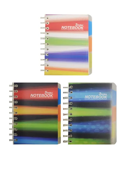 Записная книжка А6 120л лин., спираль, 3цв.разделителя, ассорти, AnAn - фото 1