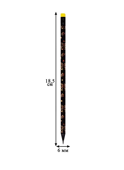 Карандаш Salute, чернографитный HB с ластиком, в ассортименте - фото 3