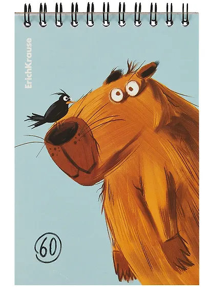 Блокнот А6 60л кл. "Happy Capy" клетка, офсет 60г/м2, спираль, Erich Krause - фото 2