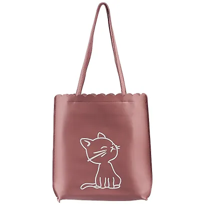 Сумка на молнии с волнистым краем Котёнок(кожзам)(35х30) - фото 3