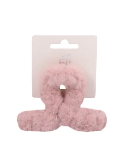 Заколка-крабик розовая (искусственный мех) (8 см), Lafilaf - фото 2