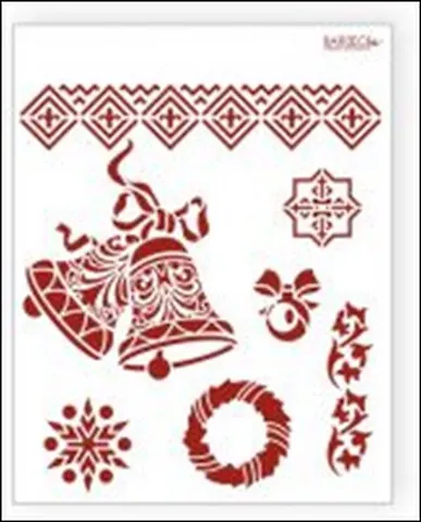Трафарет пластиковый многоразовый Колокольчики Ажур (20х25) (НГ010) - фото 1