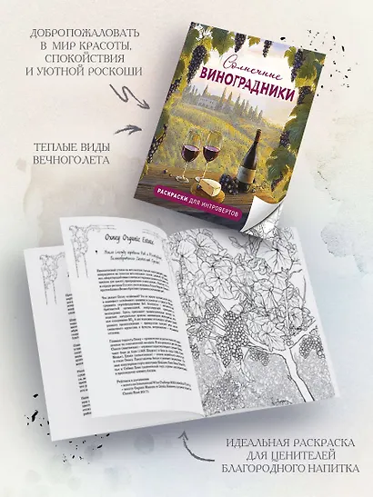 Солнечные виноградники. Раскраски для интровертов - фото 5