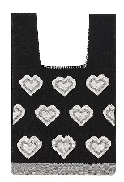 Сумочка вязаная Сердечки (текстиль) (20х33) (12-11515-B005) - фото 1