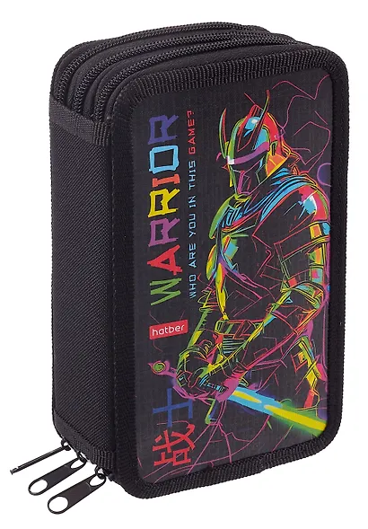Пенал 3 отделения "Color Warrior" 19*11 см - фото 1