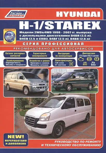 Хёнде  ЭЙЧ-1/Старекс. Модели 2WD&4WD 1998-2007 гг. выпуска с дизельными двигателями D4BH(2,5 л), D4CB(2,5 л CRDi), D4BF(2,5л),D4BB2,6 л). - фото 1