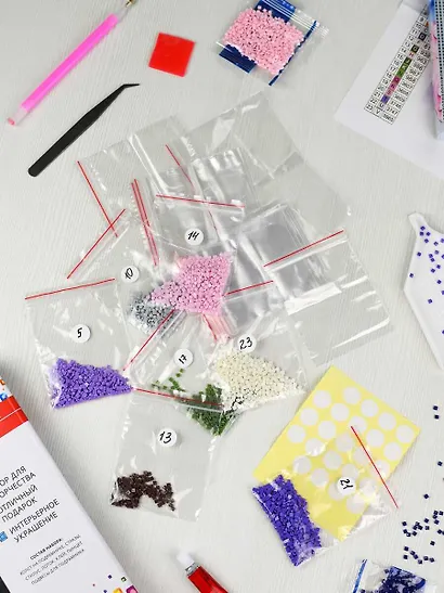 Алмазная мозаика "Цветные коты" 40х50 см. - фото 8