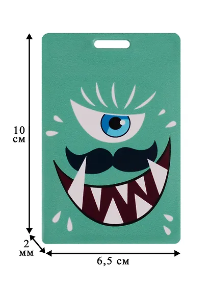 Чехол для карточек Монстр зеленый с усами (ДК2017-106) - фото 2