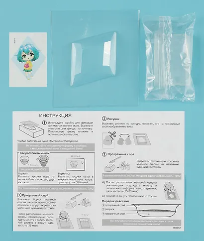 Набор для творчества. Мыло с картинкой Чиби Лилу с зелеными волосами - фото 2