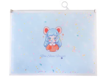 Папка на молнии А4 "Девочка" пластик, с расширением, сыпуч.блестки, ассорти - фото 4