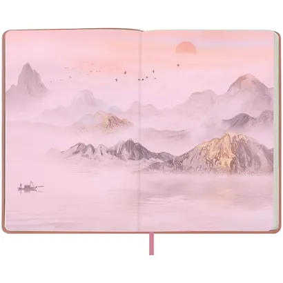 Книга для записей А5 80л лин. "Sakura. Karahafu" кожзам, с резинкой, тиснение фольгой - фото 6