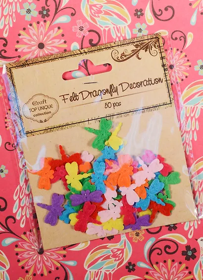 Фетровые стрекозки микс, 2*1,7см, 50 шт (D26001247) - фото 2