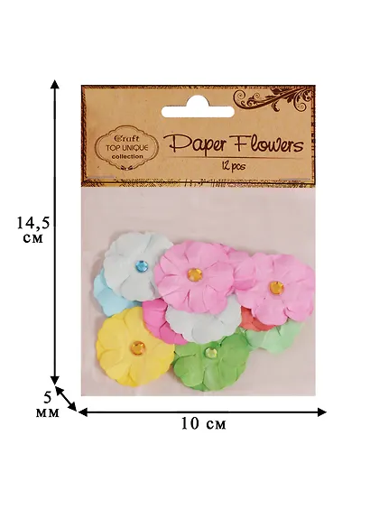 Набор бумажных цветочков, 12шт, микс (S26046406C) - фото 5