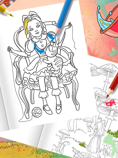 Алиса в Стране Чудес. Раскраска-путешествие. Книга 1 - фото 5