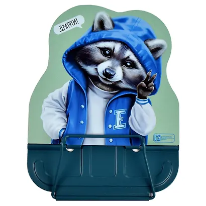 Подставка для книг/учебников "ЕНОТ" зеленая, металл., фигурная вырубка - фото 1