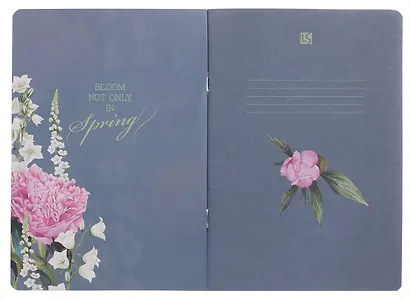 Тетрадь 48л кл. "La Fleur. Spring" карт.обл., мат.текст.ламинация, тиснение фольгой, скрепка, ассорти - фото 4
