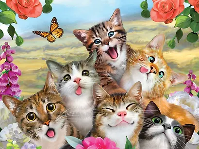 Пазл 63 Super 3D Kids Кошки селфи (31х23) (4+) (13634) (коробка) - фото 3