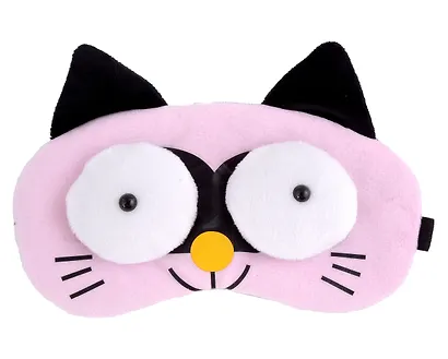 Маска для сна Кот с объемными глазами (плюш) (пакет) (12-37395-22-28) (Lafilaf) - фото 6