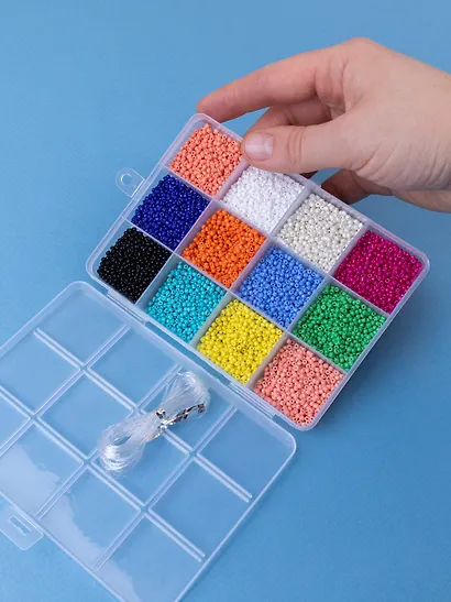 Набор бисера для рукоделия (12 цв.) (пласт. коробка) (упаковка) (Арт. 11-5039-8508) (SXLT) - фото 11