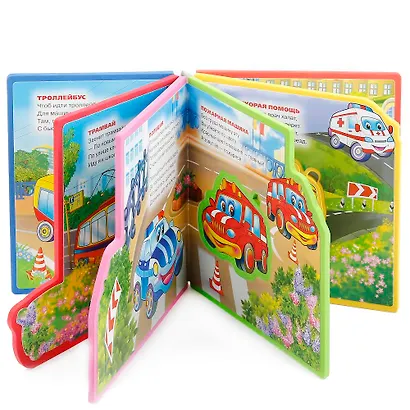 Машинки. книжка с вырубкой-закладками и пазлами. - фото 3