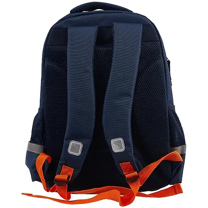 Рюкзак школьный "СЛЕДЫ" 31*42*15, полиэстер, резин.нашивка, шелкография, 1отд., молния, спинка из сетч. ткани и поролона, пласт.ножки, инд.уп. - фото 3