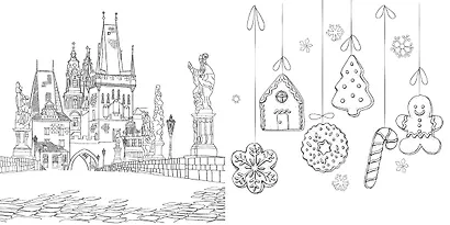 Гармония города. Атмосфера уютных улиц. Раскраска - фото 8