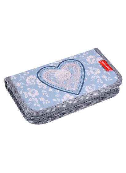 Пенал 1 отделение " Lacey Heart" с наполнением, 110*205*25, полиэстер, ErichKrause - фото 1