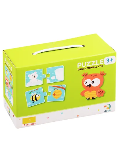 Пазл-парочки Где кто живет 24 элемента Dodo - фото 1