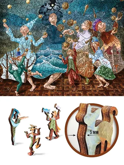 Деревянный пазл DaVICI "Жонглеры", 210 элементов - фото 4