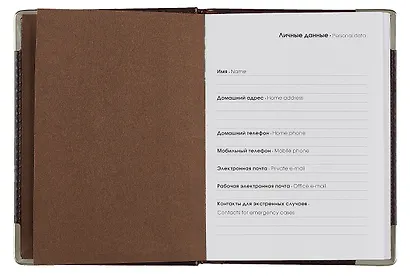 Записная книжка А6 80л кл. "SILVER. Коричневый" 7БЦ, обл.кож.зам, тиснение серебр.фольгой, 2 ляссе - фото 3