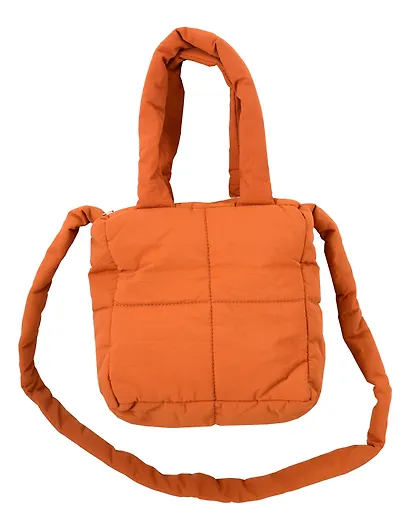 Сумочка дутая коричневая (текстиль) (20х20) (12-Jigi-2) - фото 1