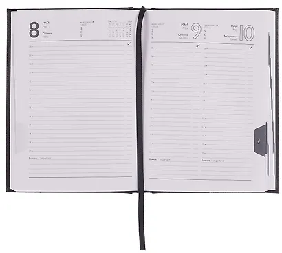 Ежедневник дат. 2026г. А6+ 176л "Наппа" черный, кожзам, тв.переплет, обл.поролон, блинт.тиснение, офсет, справ.мат-лы, ляссе, инд.уп - фото 7