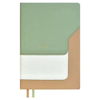 Ежедневник недат. А5 160л "Лайка" оливковый, кожзам, тв.переплет, обл.поролон, тиснение фольгой, офсет, ляссе - фото 1