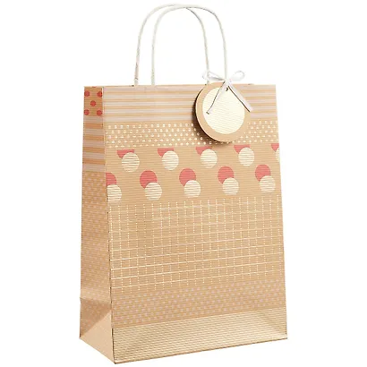 Пакет А4 30*22*11 Dots and Lines жен., крафт - фото 1