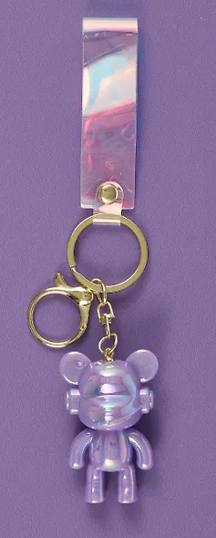 Брелок Мишка в наушниках перламутровый (ПВХ) (6см) (12-05149-A018) Bookvalno - фото 5