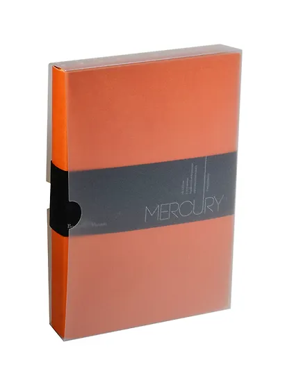 Ежедневник недат. А5 136л "MERCURY" оранжевый, иск.кожа, тонир.блок, оранж.обрез, ляссе с мет.шильдом, Bruno Visconti - фото 1